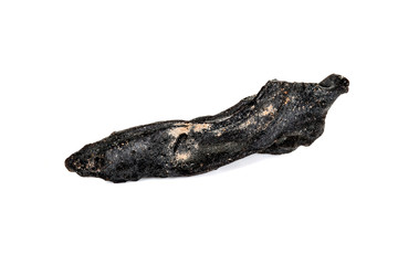 Macro stone mineral meteorite tektite on white background © Minakryn Ruslan 