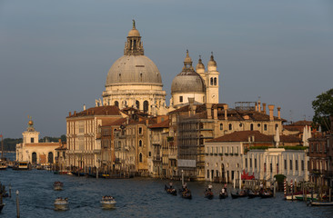 Fototapeta na wymiar A view of Grand Canal and Basilica Santa Maria della Salute