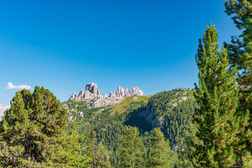 Breathtaking view of the Cortina Dolomites. Unique show. Italy