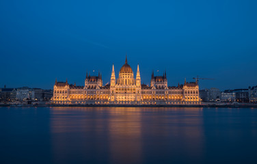 Fototapeta na wymiar A view of Hungarian Parliament building at night