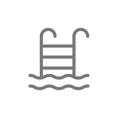 Swimming pool ladder line icon.