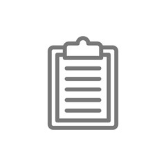 Clipboard and checklist line icon.