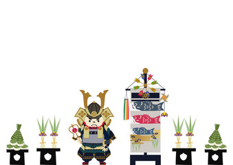 Fototapete 鎧武者 端午の節句のイメージ 日本の季節のイラスト 五月人形 こどもの日のイラスト素材 Tomoko Arakawa