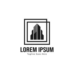 Real estate logo template design. minimalist Real estate logo with modern frame