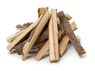 Pile of firewood isolated on a white background