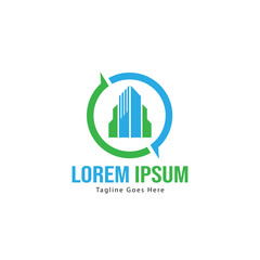 Real estate logo template design. minimalist Real estate logo with modern frame