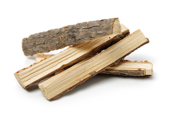 Pile of firewood isolated on a white background