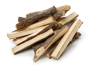 Pile of firewood isolated on a white background