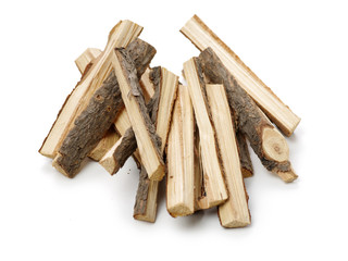 Pile of firewood isolated on a white background