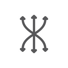 Navigation, traffic and compass line icon.