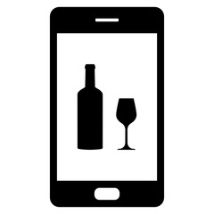 Weinglas und Smartphone