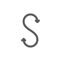 Fototapeta premium S turn arrow line icon.