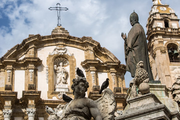 Fototapeta na wymiar A view of San Domenico Church in Palermo, Italy