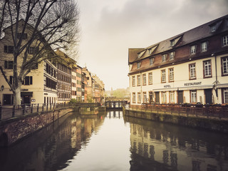 Houses on canal in Strasbourg