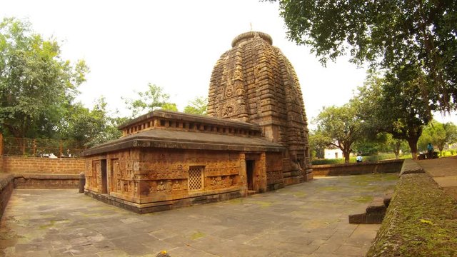 ancient Parshuram temple southern style of architecture tower with bas-reliefs Bhubaneswar Odisha