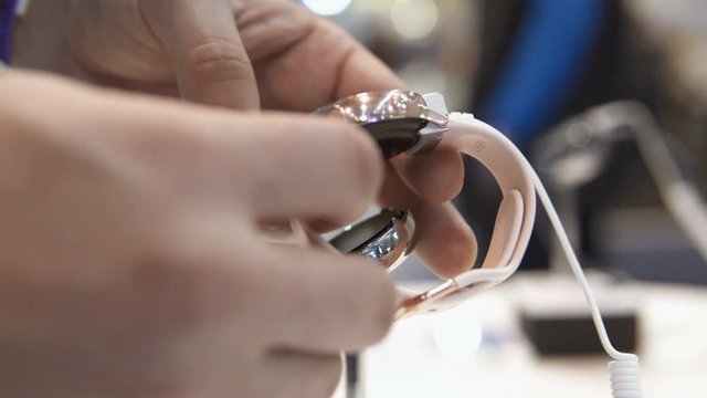Buying smart watches in the store