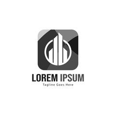 Real estate logo template design. minimalist building logo with modern frame