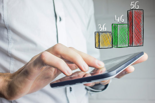 Wireless network speed evolution 5G concept
