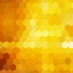 Geometric pattern, vector background with hexagons in yellow  tones. Illustration pattern