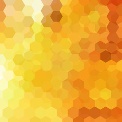Abstract background consisting of yellow, orange hexagons. Geometric design for business presentations or web template banner flyer. Vector illustration