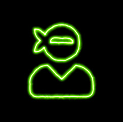 green neon symbol user ninja