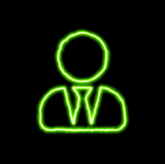 green neon symbol user tie