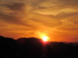 sunset in the mountains