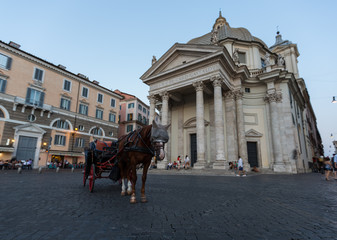 Fototapeta na wymiar Piazza del Popolo in Rome Italy