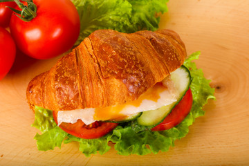 Croissant with chicken