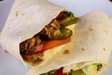 Tortilia with saucage