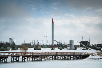 Rockets in the Historical and Cultural Complex Stalin Line in Loshany near Minsk, Belarus
