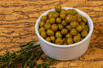 Marinated green peas