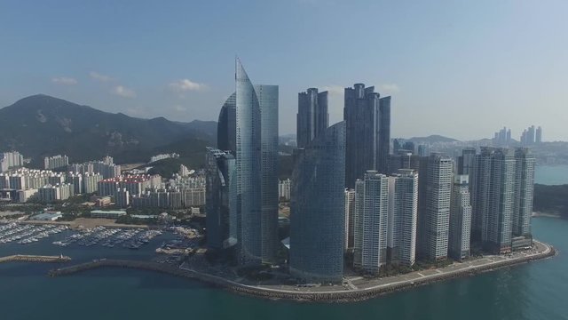 South Korea. Busan City. (drone footage)