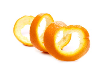 Orange peel isolated on white background