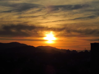 sunset in mountains