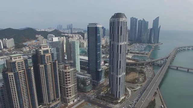 South Korea. Busan City. (drone footage)