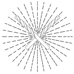 Obraz premium Crossed drill bit sign. Vector illustration.