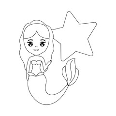 cute mermaid with star decoration