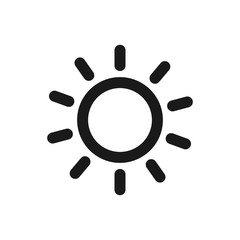Sun vector icon. Brightness icon. Sun illustration for website, interfaces, mobile apps