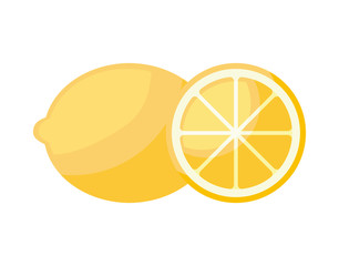 fresh orange with slice fruit isolated icon