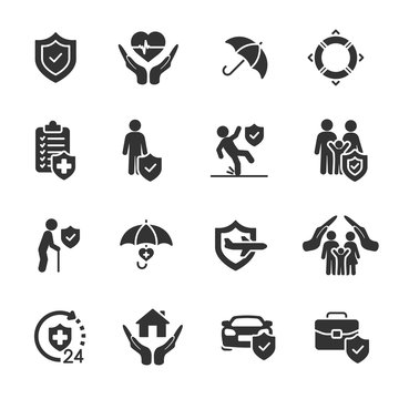 Vector set of insurance icons.