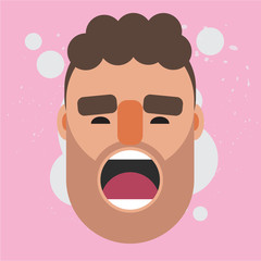 illustrated Man character. Character for animation. Funny cartoon part of series