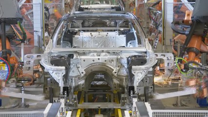 industrial robots in production cars