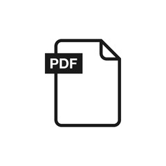 Pdf vector icon. Pdf file icon illustration for website. print, UI, mobile design