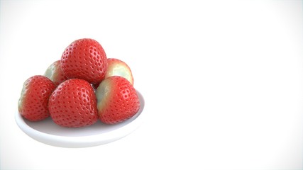 Bunch of Strawberries isolated over solid background