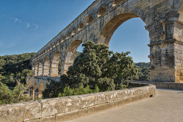Roman aqueduct Pont du Gard.  France, Europe