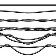 Seamless Black Electric Cables