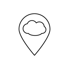 Location pin with cloud