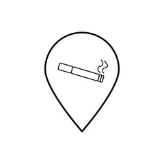 Location pin with cigarette