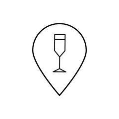 Location pin with glass